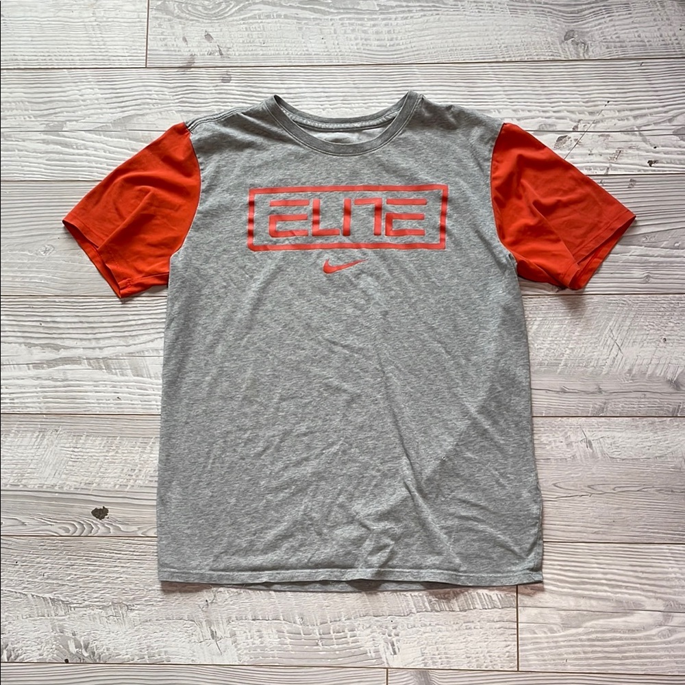 Nike Gray and Orange Short Sleeve Tee